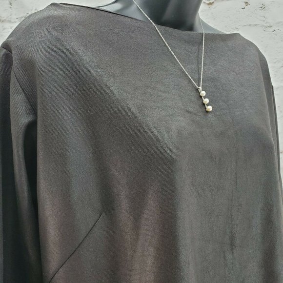 Sassia Womens Black Boat Neck Blouse Top Size 3 - Picture 5 of 15